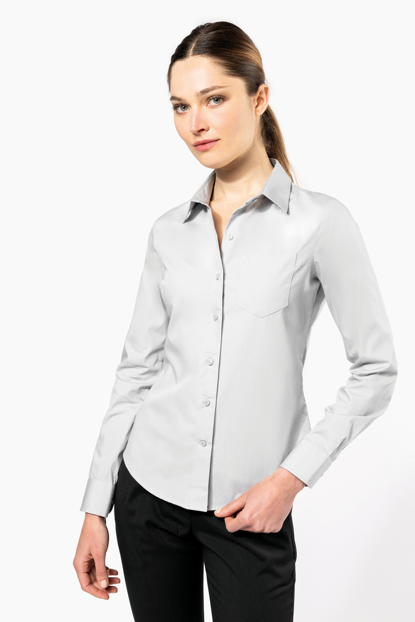 Kariban Dames poplin blouse lange mouwen [K542]