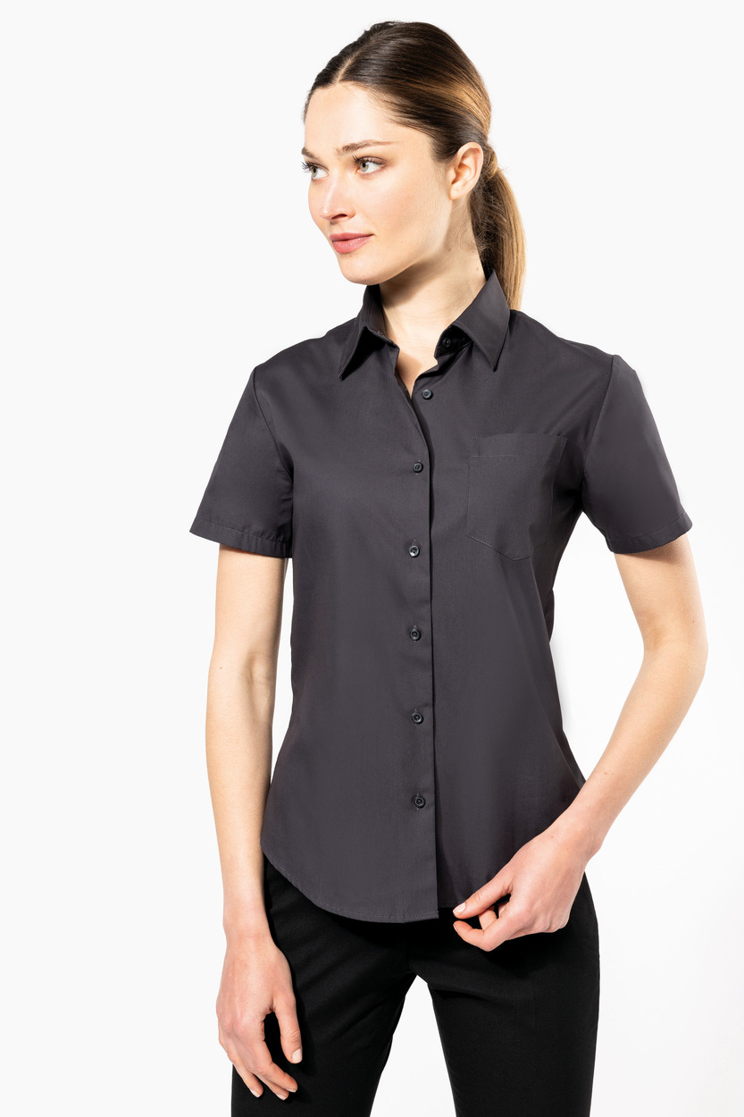 Kariban Ladies' short sleeve easy care cotton poplin shirt [K544]