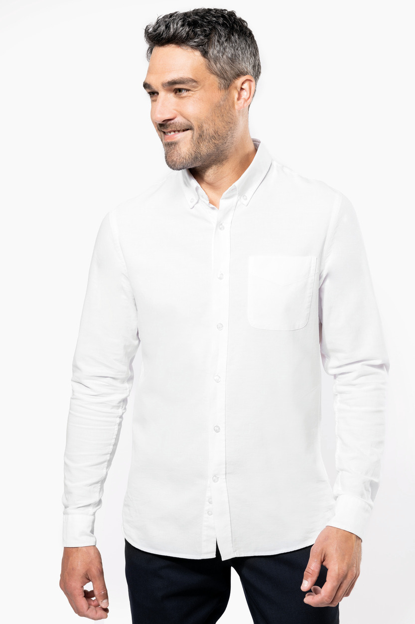 Kariban Heren oxford overhemd lange mouwen [K516]