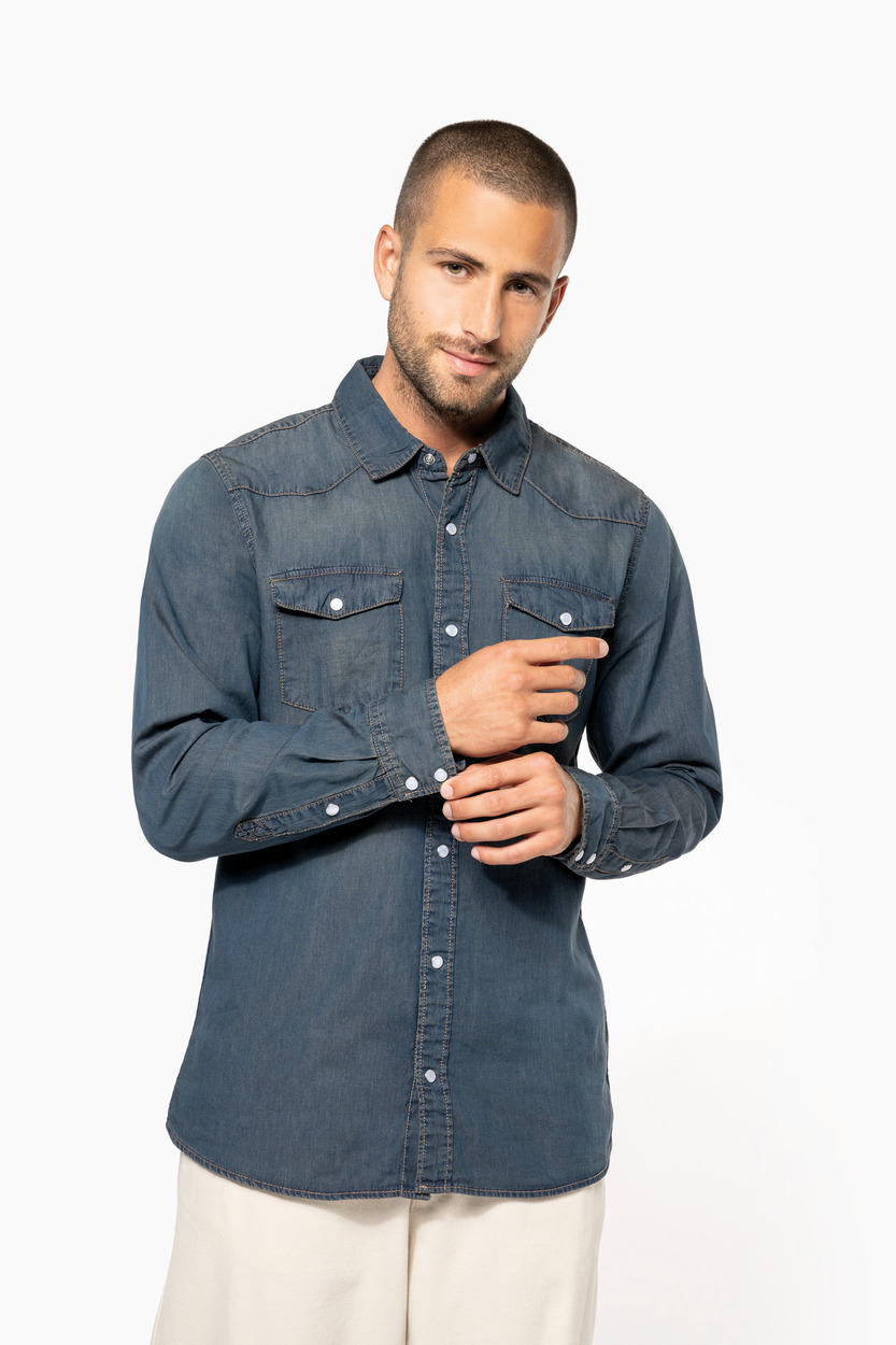 Kariban Men's long sleeve denim shirt [K519]