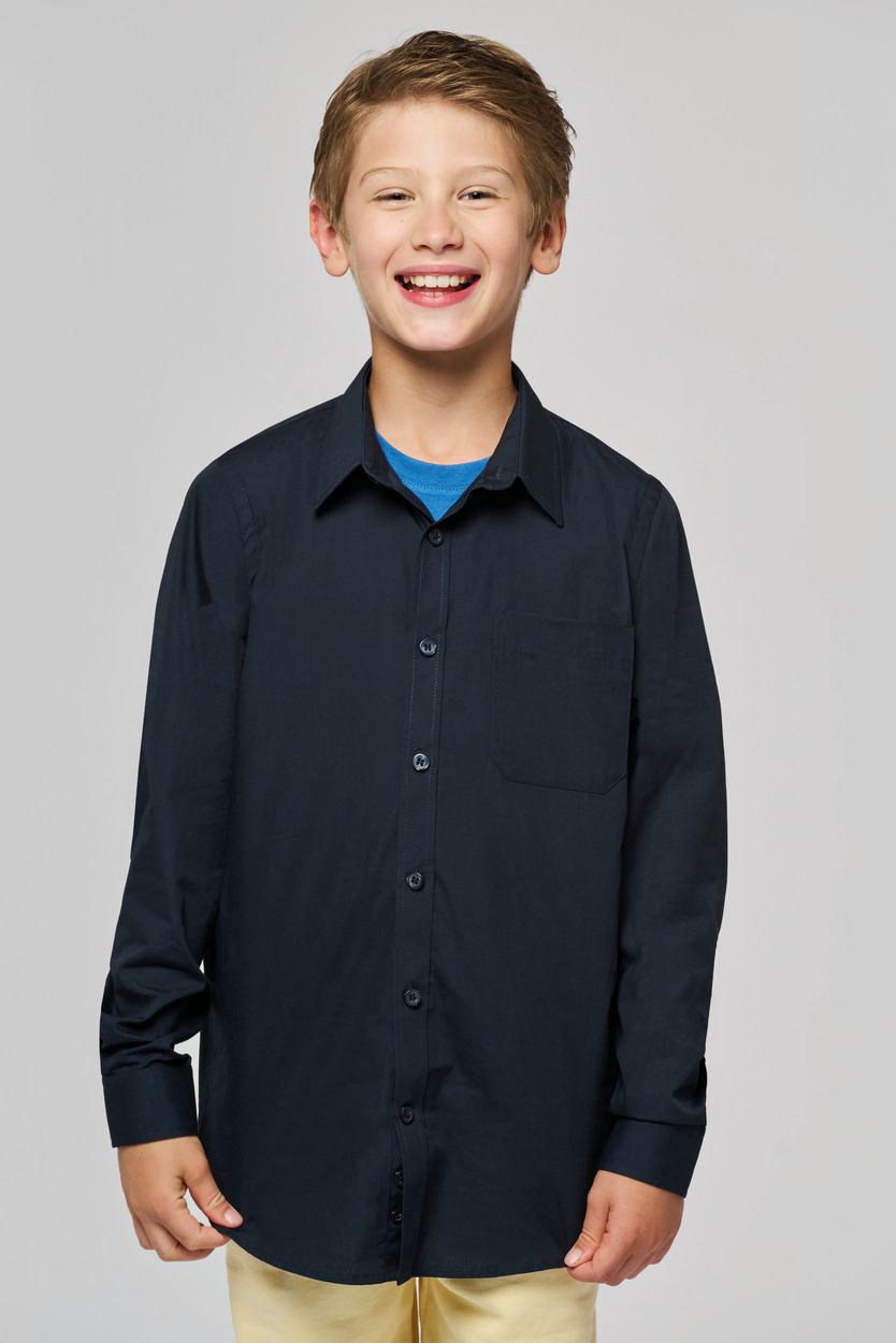 Kariban Kid's long sleeve popeline shirt [K521]