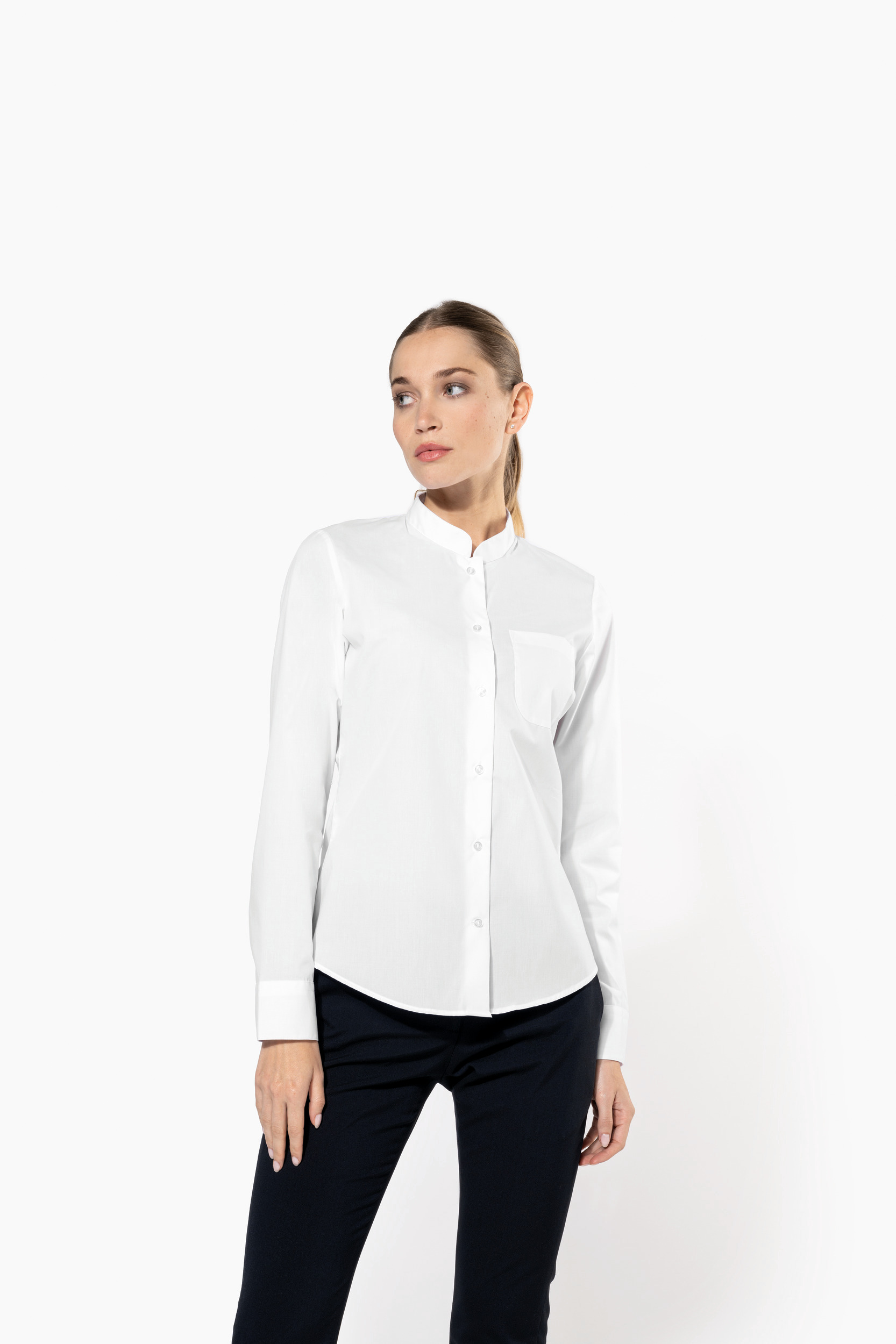 Kariban Ladies' long sleeve mandarin collar shirt [K514]