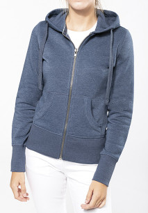 Kariban Ladies melange full zip hooded sweatshirt [K461]