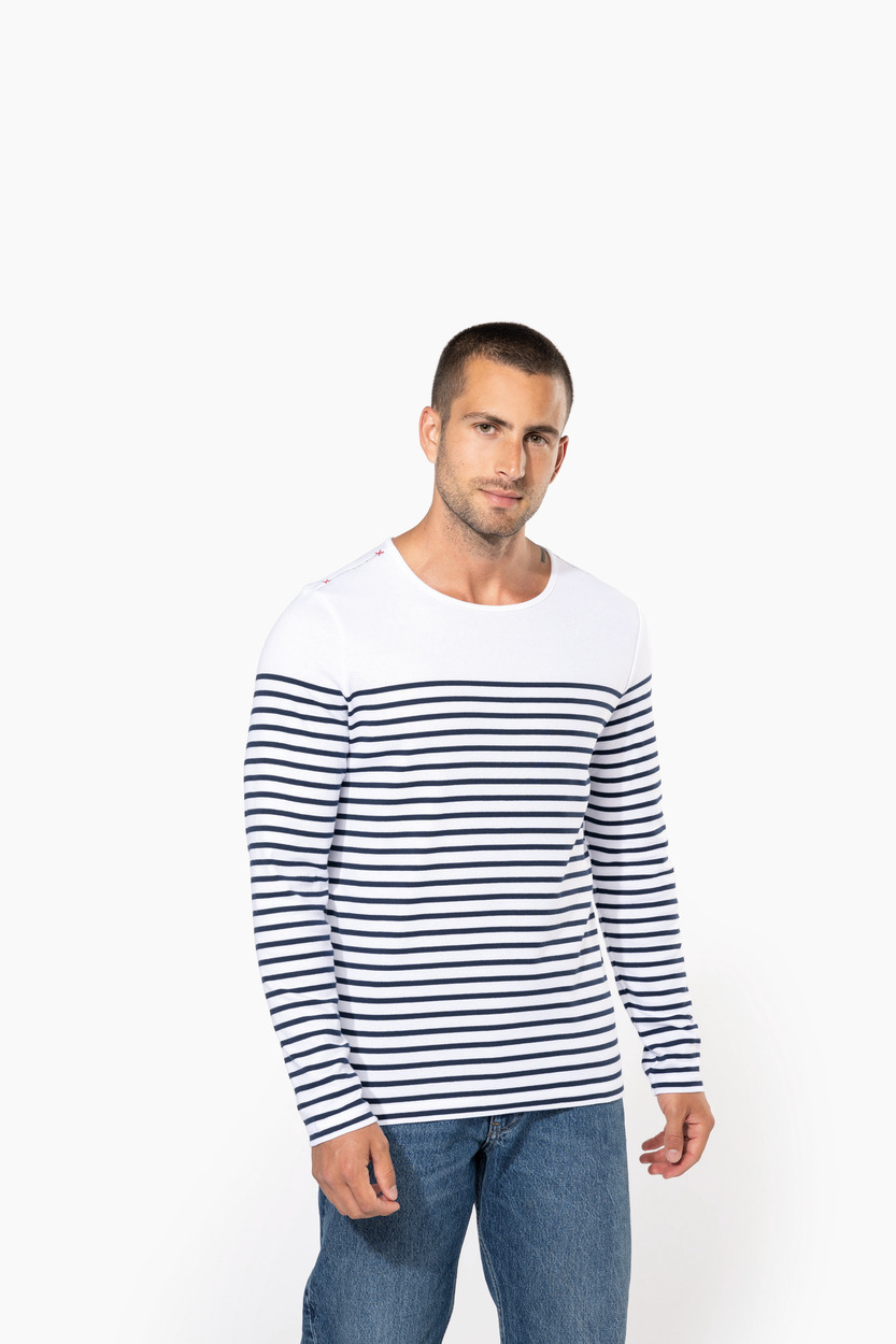 Kariban Mens striped long sleeve mariniere [K366]