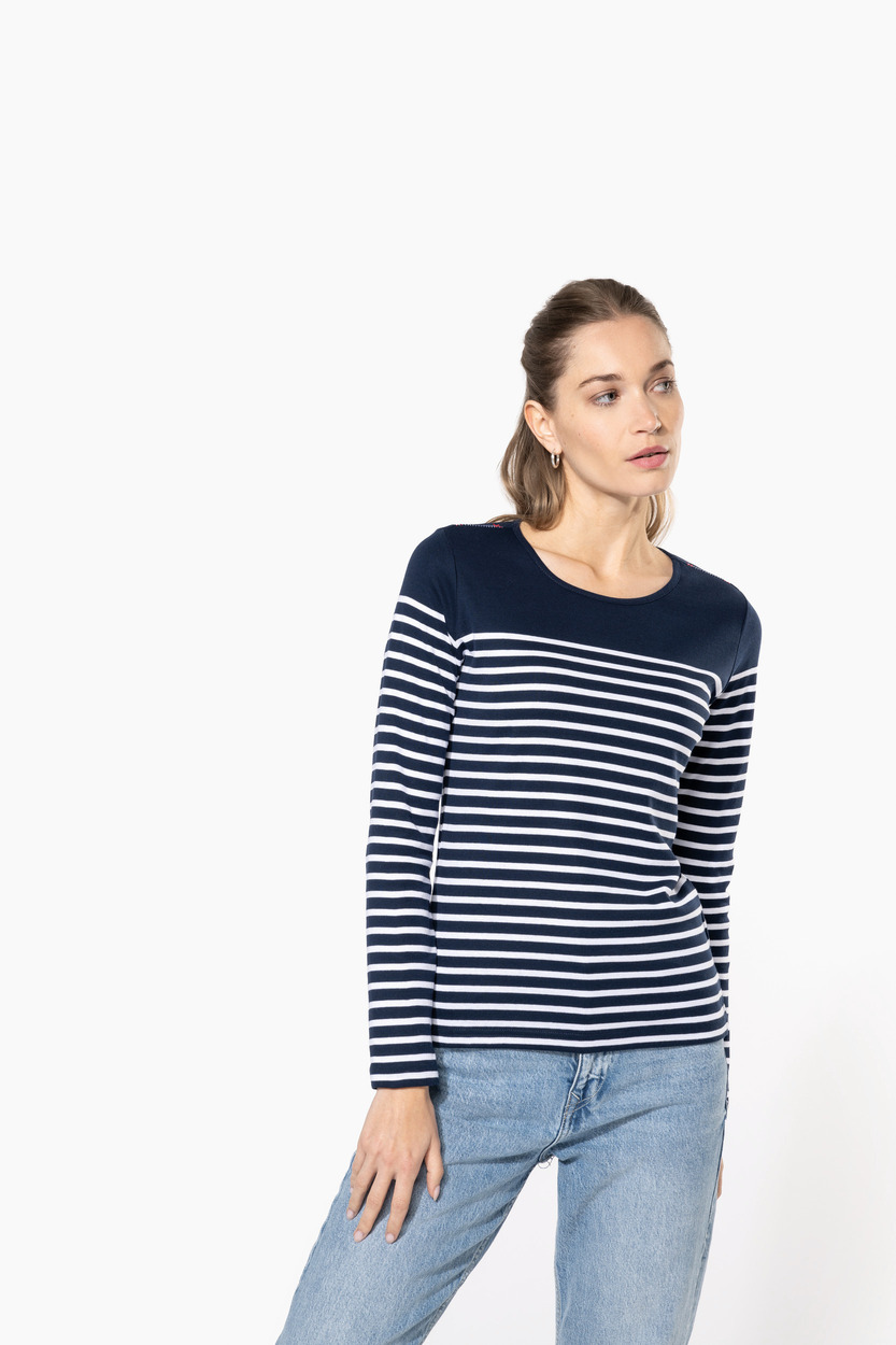 Kariban Ladies striped long sleeve mariniere [K386]