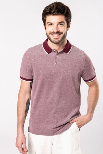 Kariban Mens two-tone marl polo shirt [K266]