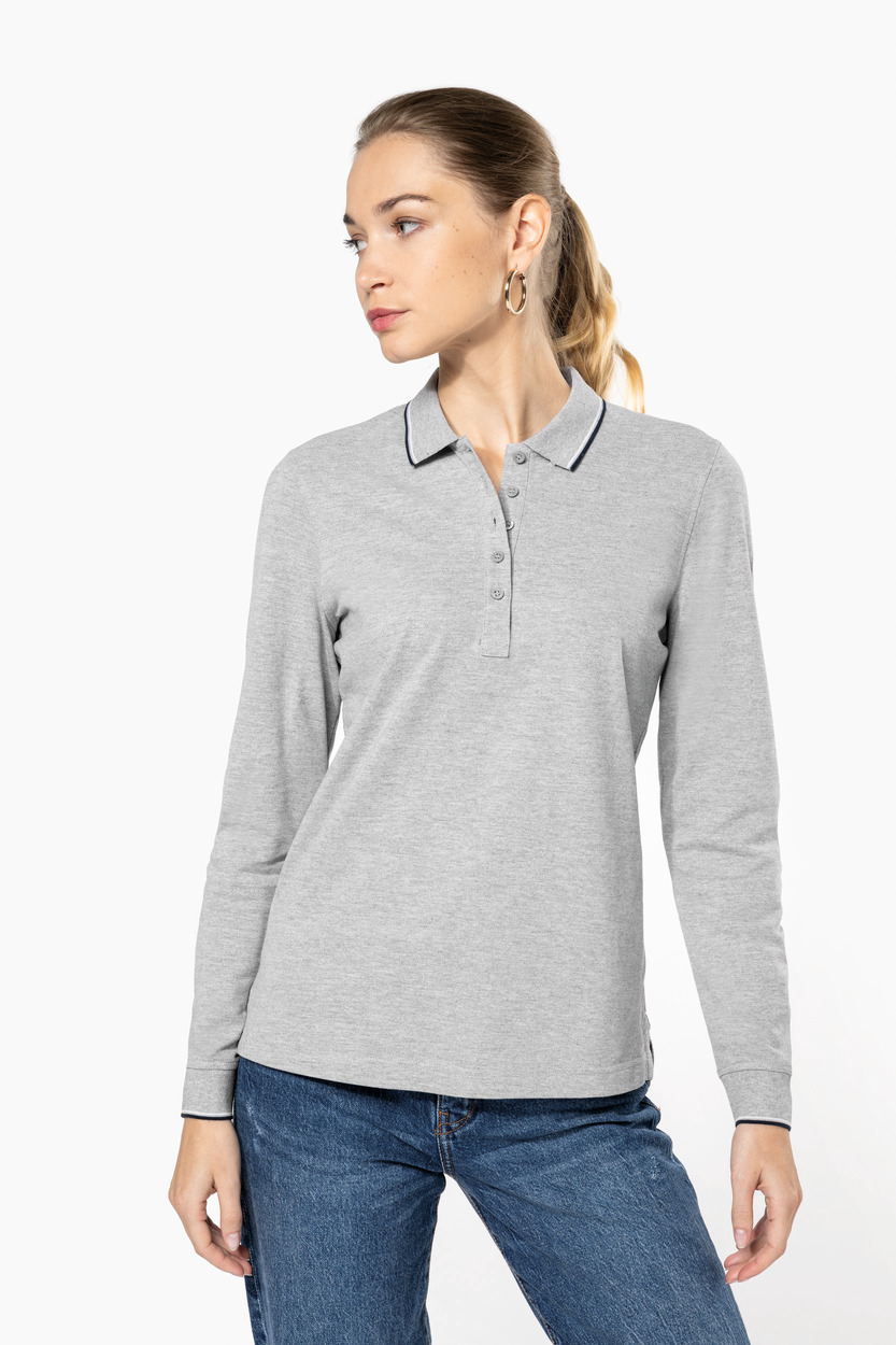 Kariban Womens long-sleeved pique knit polo shirt [K281]