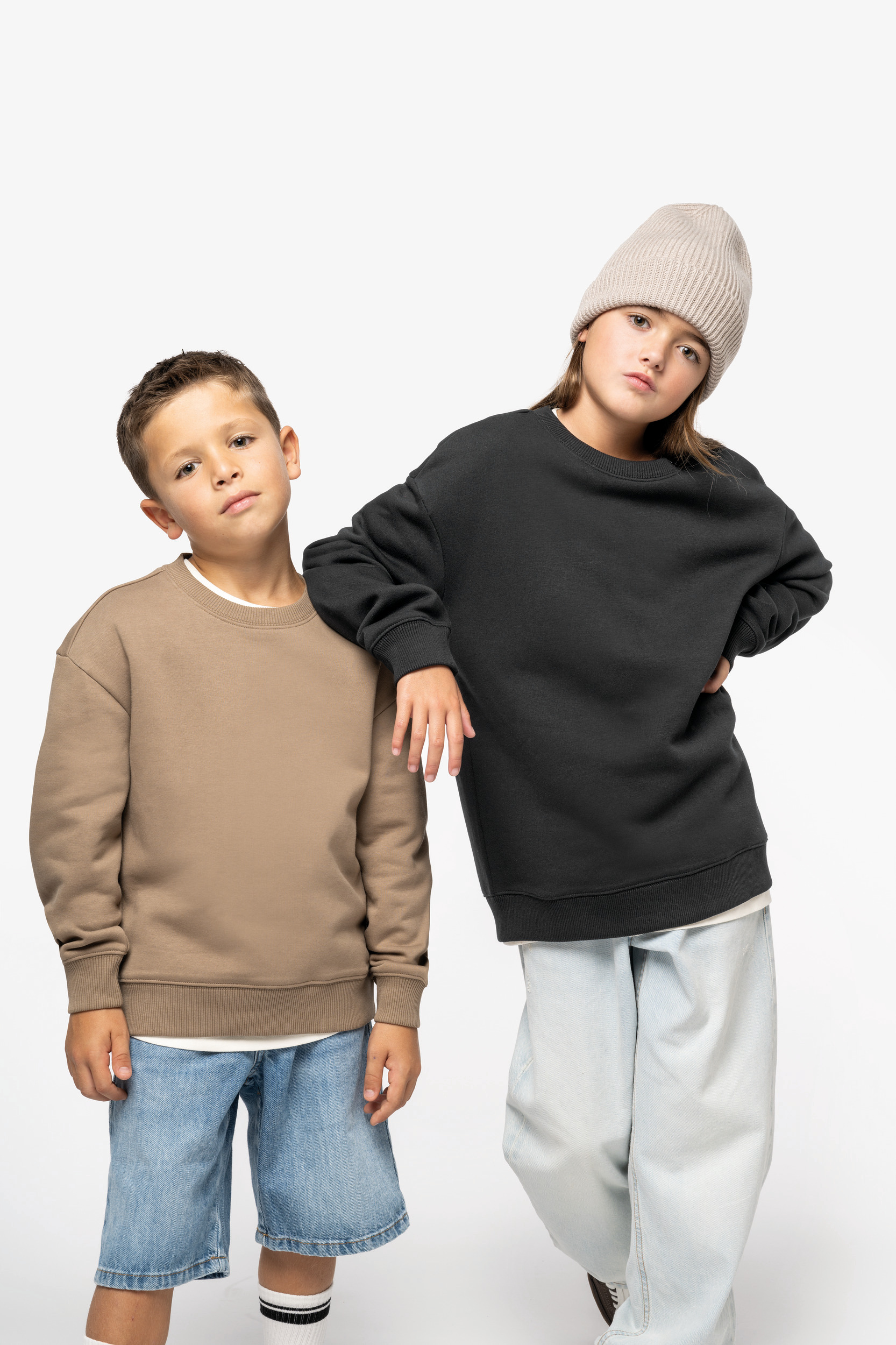 Native Spirit Eco-friendly kids oversize round neck sweatshirt [NS437]