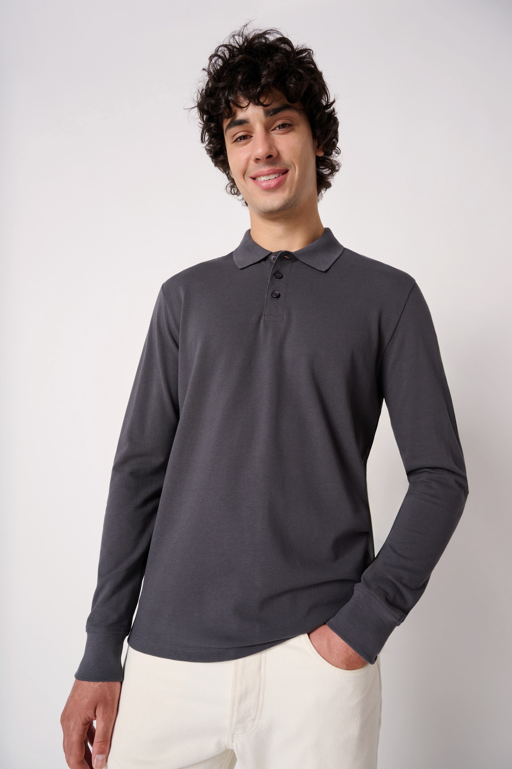 Ideal Basic Brand Mens pique LSL polo shirt [IB290]