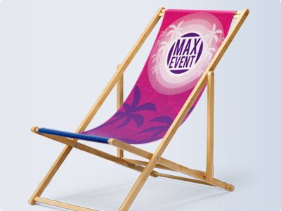 strandstoel met bedrukte doek in full color